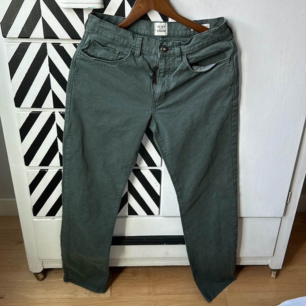 Flint and Tinder Men’s 365 Pant, straight fit, 29x30, laurel green
